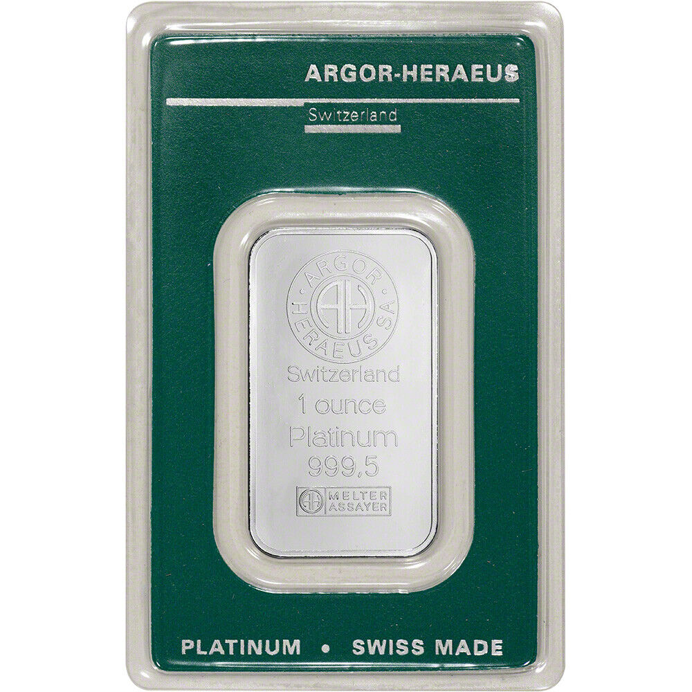 Compare Oz Platinum Bar Argor Heraeus Dealer Prices