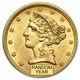 $5 Liberty Half Eagle Gold Coin (AU) - Random Year