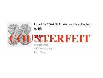 counterfeit american silver eagle listings on ebay