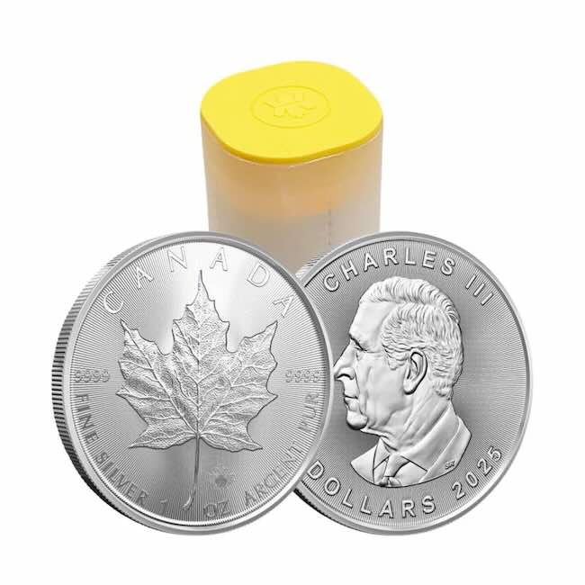 Tube 2025 Maple Leaf Silver Coins