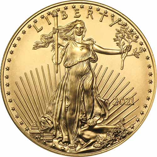 2021 American Gold Eagle Type 1 Obverse