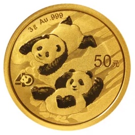 2022 Chinese Panda 3 gram gold coin
