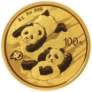 2022 Chinese Panda 8 gram gold coin