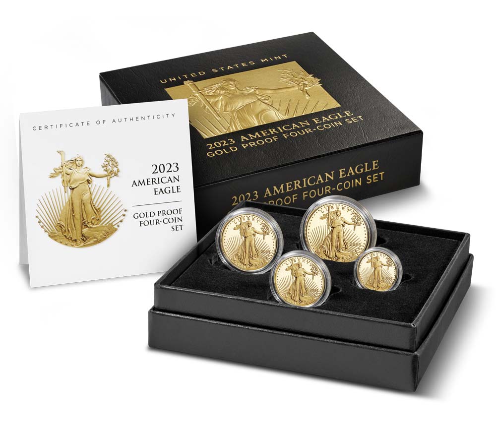 2023-W Gold Eagle Proof 4 coin collectors set with box (ogp) and coa