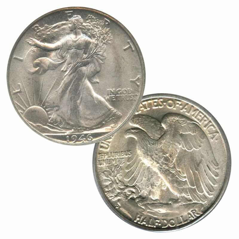 1946 Walking Liberty Half Dollar Coin Obverse and Reverse