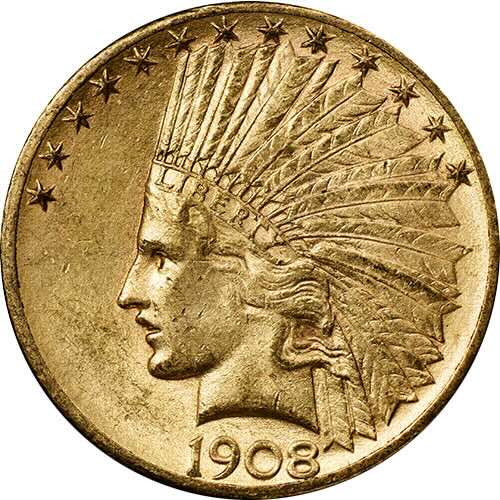 1908 $10 Indian Eagle Gold Coin