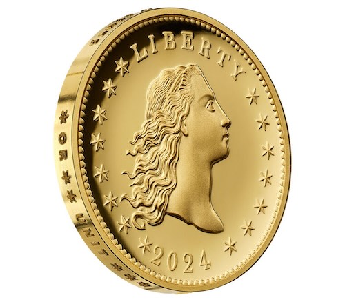 2024 Flowing Hair Gold Coin Obverse