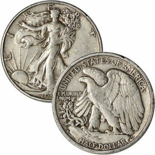 Walking Liberty 50C obverse and reverse designs