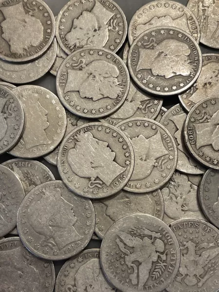 90% Silver Barber Half Dollar Coins