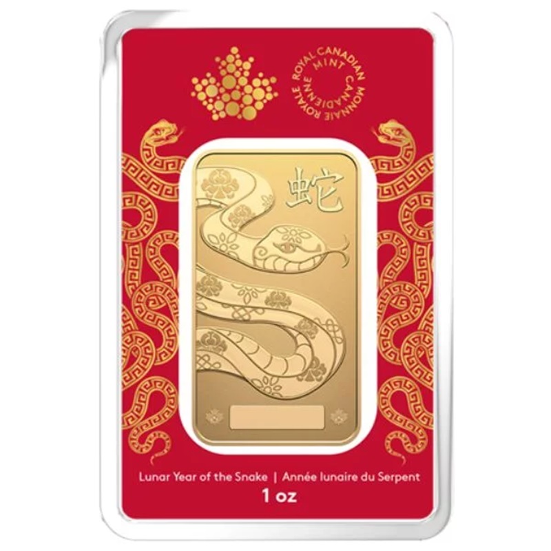 2025 Royal Canadian Mint 1 oz Lunar Snake Gold Bar