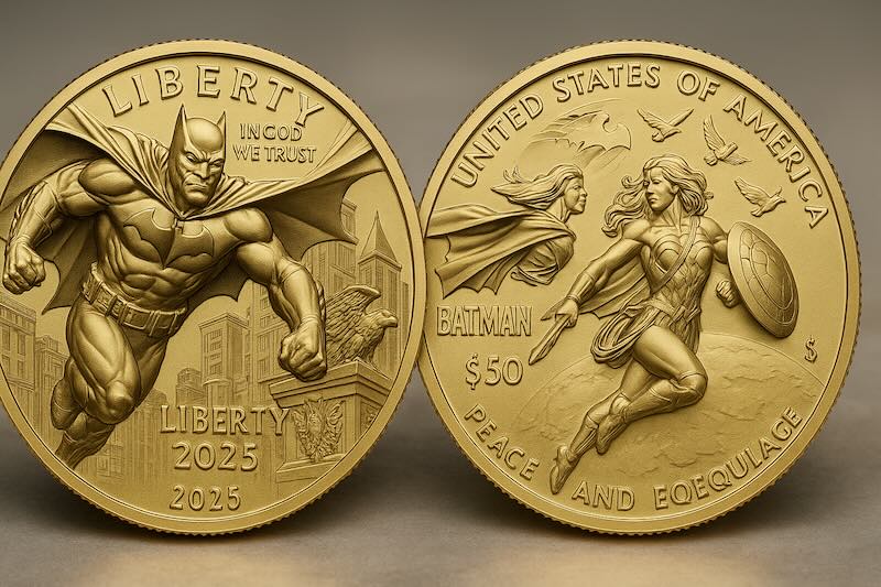 US Mint Unveils Batman and Wonder Woman Comic Art Coins
