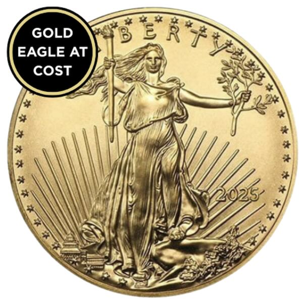 2025 1 oz American Gold Eagle coin at cost as part of the celebration
