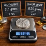 What’s the Difference Between an Ounce and a Troy Ounce? difference-between-avoirdupois-ounce-vs-troy-ounce-on-scale