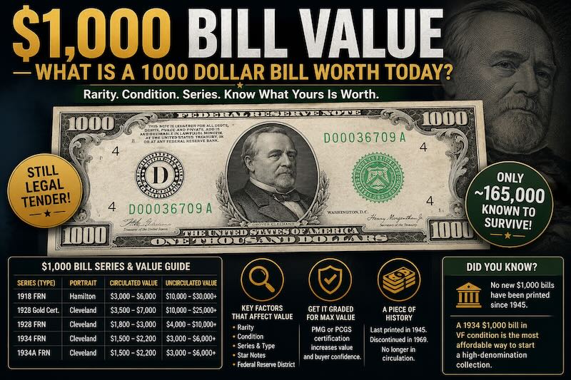 $1,000 Bill Value: What Is a 1000 Dollar Bill Worth Today?