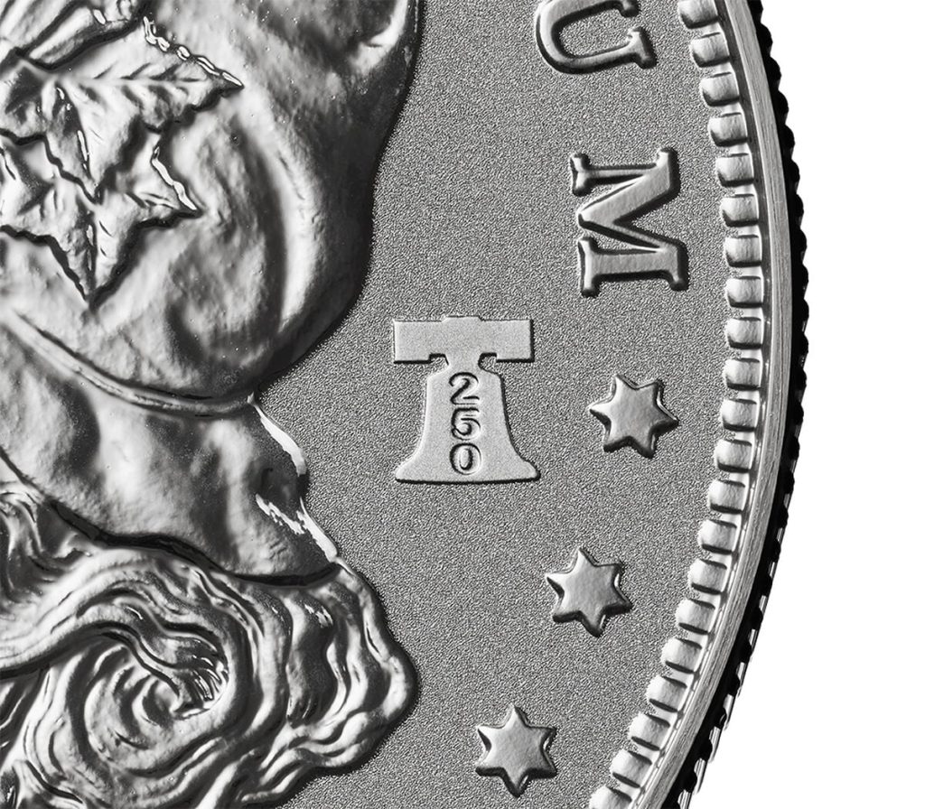 Liberty Bell 250 privy mark magnified