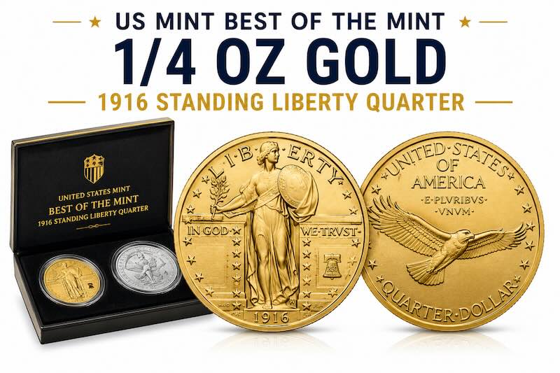 Best of the Mint 1916 Standing Liberty Quarter Gold Coin and Silver Medal Set: Collector’s Guide
