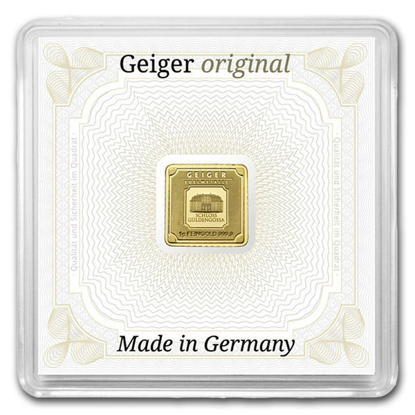 Compare 1 gram Gold Bar - Geiger Edelmetalle (Original Square Series) prices