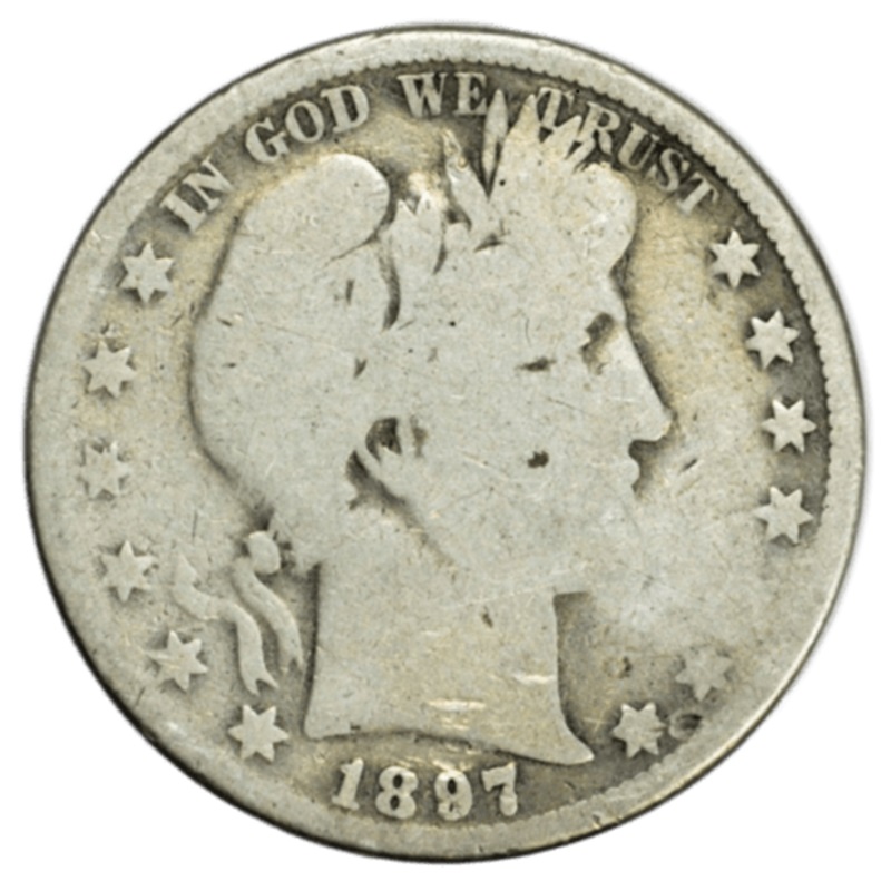 Compare 90% Silver Barber Half Dollars - Average Circulated - $1 Face Value prices