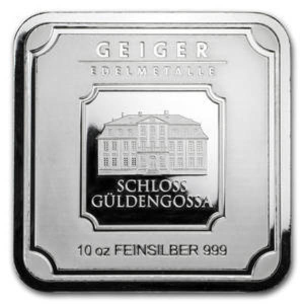 Compare 10 oz Silver Bar - Geiger Edelmetalle (Original Square Series) prices