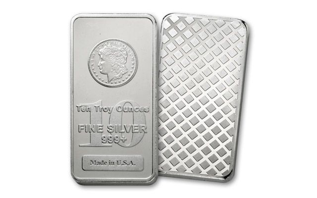 Compare prices of 10 oz Silver Bar - Morgan Design from online dealers