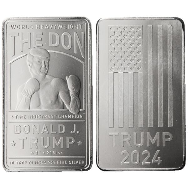 Compare The Don 4 Time Indictment Champion 10 oz Silver Bar prices