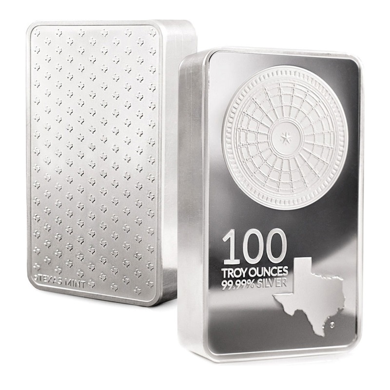 Compare 100 oz Texas Mint Silver Bar prices