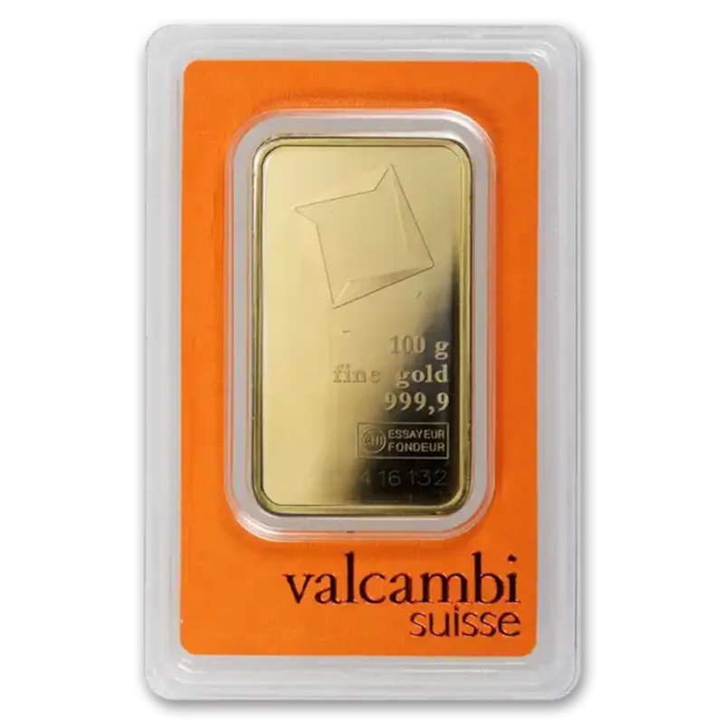 Compare Valcambi 100 gram Gold Bar w/ Assay Card prices