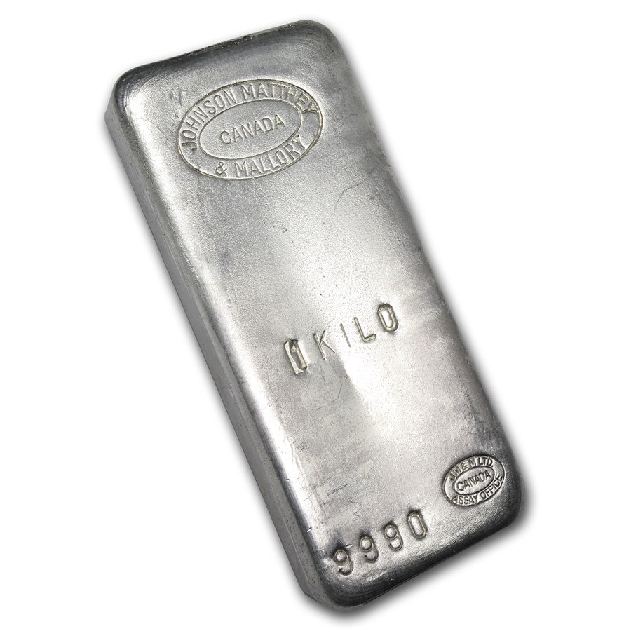 Compare 1 Kilo Johnson Matthey Silver Bar prices