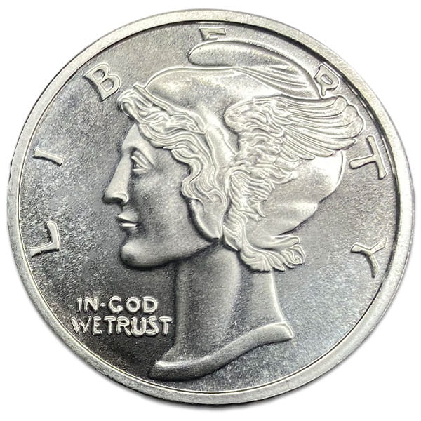 Compare 1 oz Mercury Dime Silver Round prices