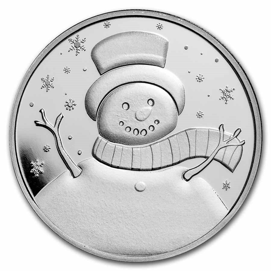 Compare Christmas Snowman 1 oz Silver Round prices