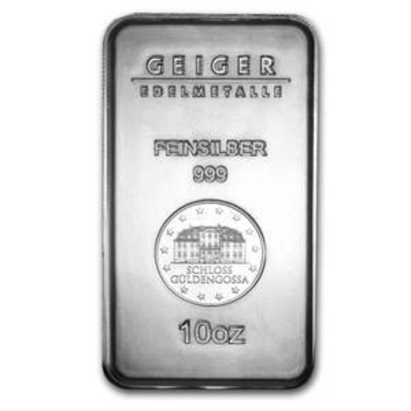 Compare 10 oz Silver Bar - Geiger (Security Line Series) prices