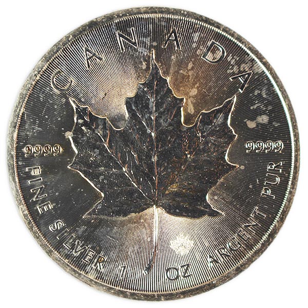 Compare Canadian Silver Maple Leaf Coin (Milky, Tarnished, Circulated) prices
