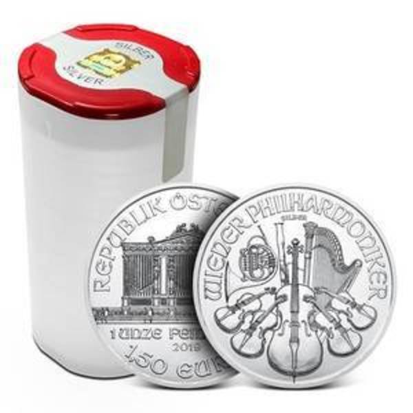 Compare Austrian Silver Philharmonic Tube of 20 Coins prices