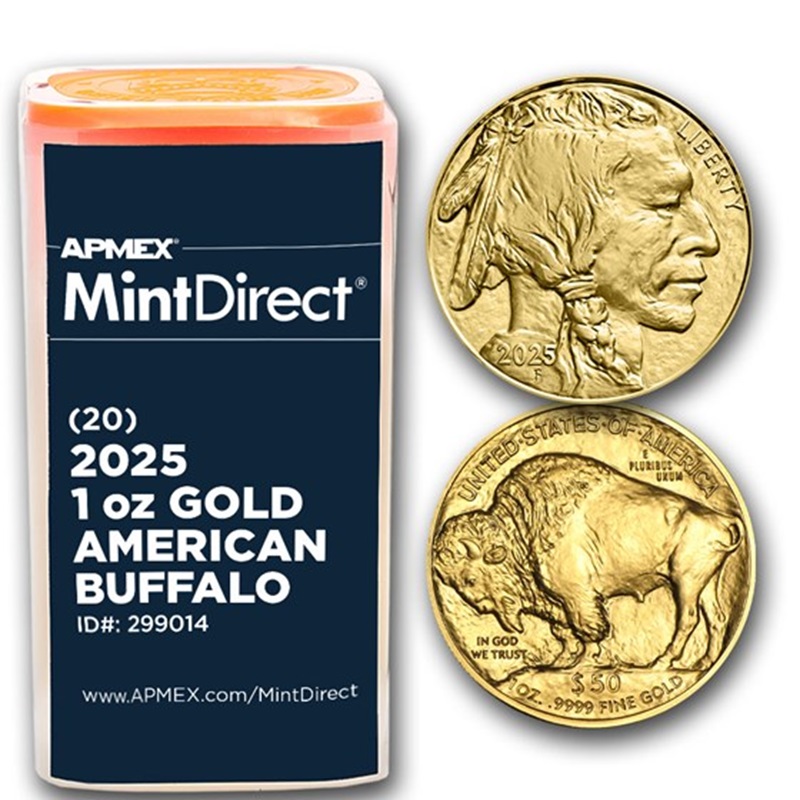 Compare 2025 1 oz Gold Buffalo (20-Coin Tube) prices