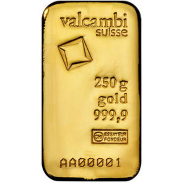 Compare 250 gram Valcambi Cast Gold Bar prices