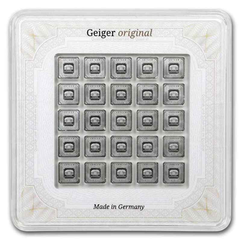 Compare 25 x 1 Gram Silver Geiger Multicard Bar prices