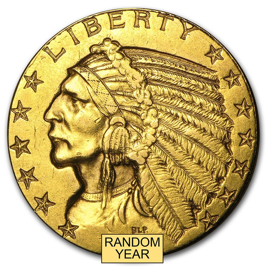 Compare $5 Indian Half Eagle Gold Coin (Cleaned/Jewelry Grade) - Random Year prices