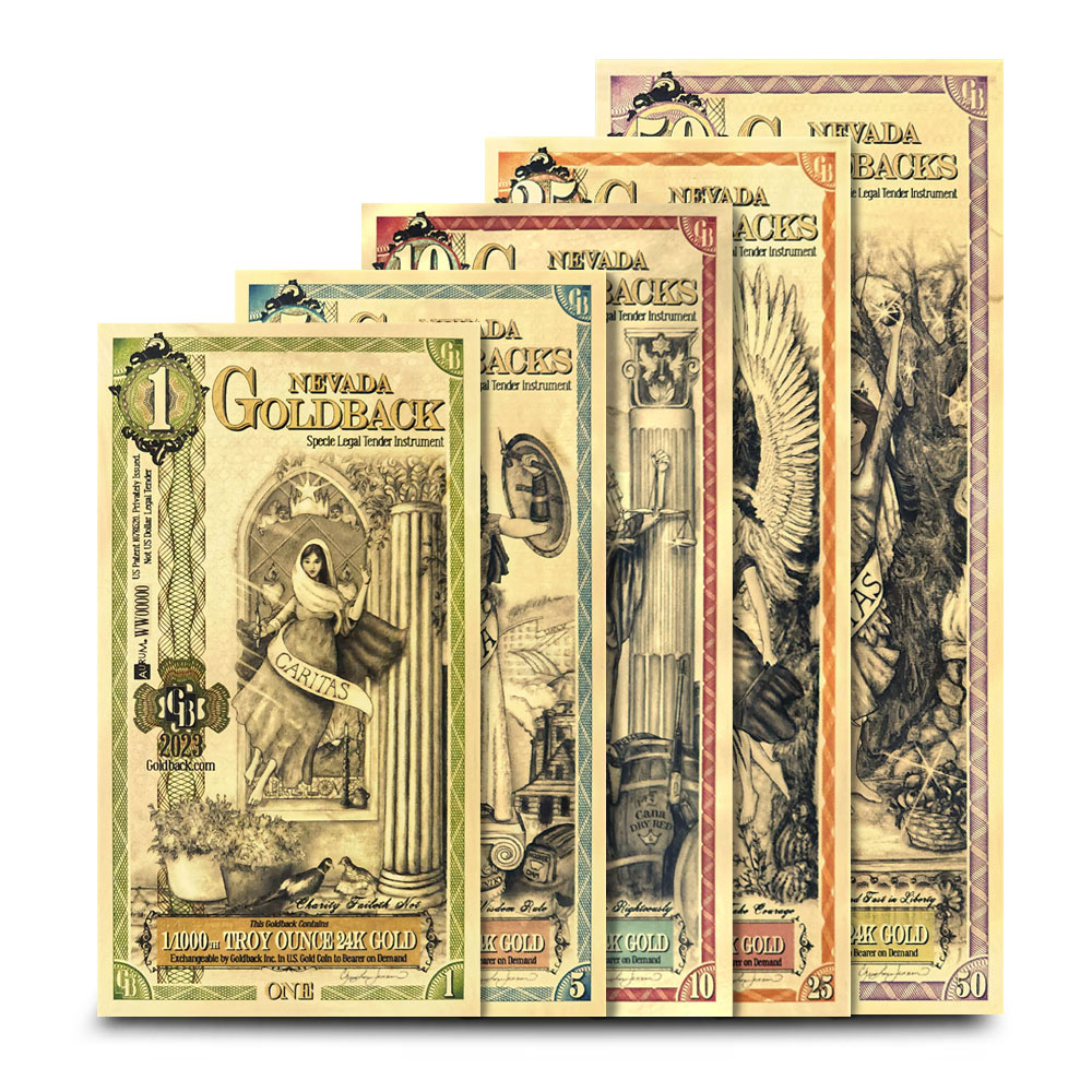 Compare Nevada Goldback Gold Note 5 Piece Set prices