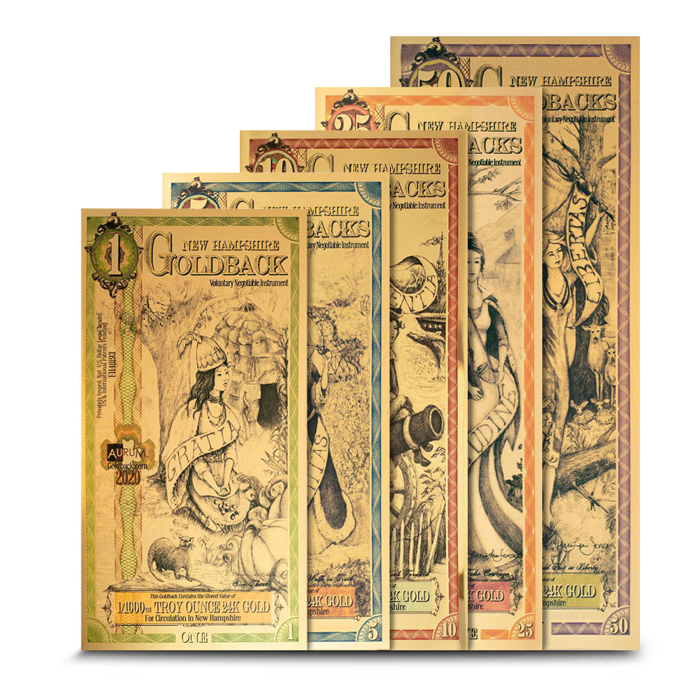 Compare New Hampshire Goldback Gold Note 5 Piece Set prices