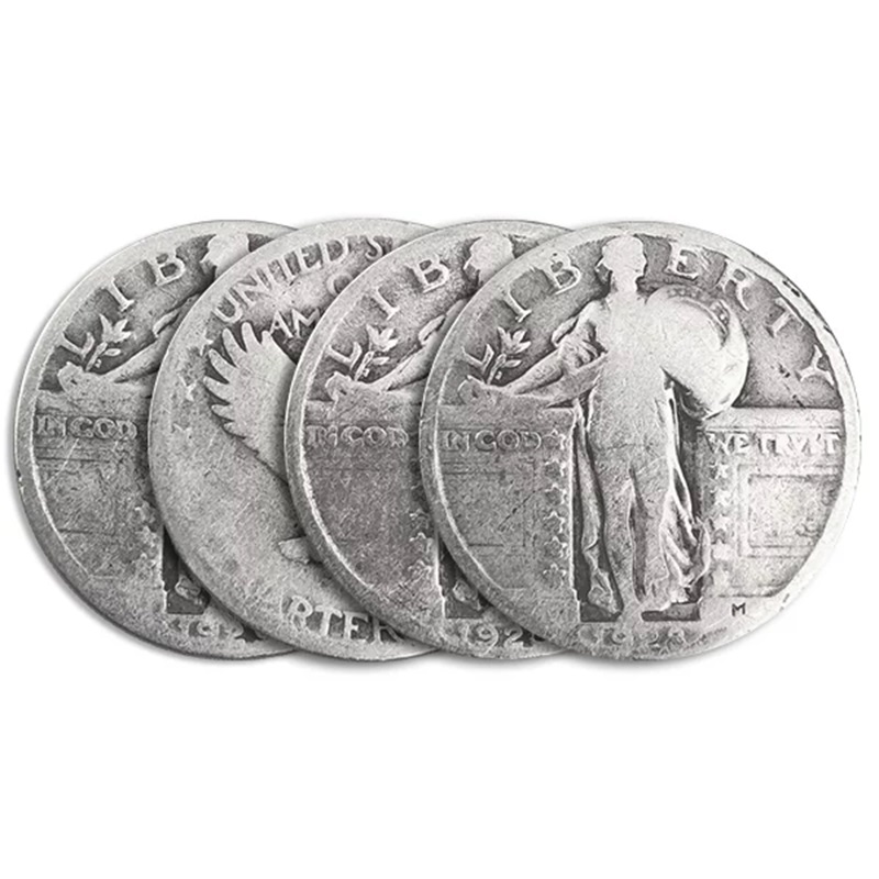Compare $1 Face Value 90% Silver Standing Liberty Quarters - Worn Dates prices