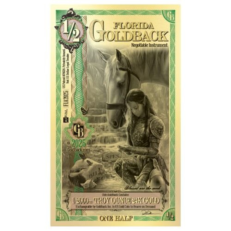 Compare Florida 1/2 Goldback Note (24K) prices