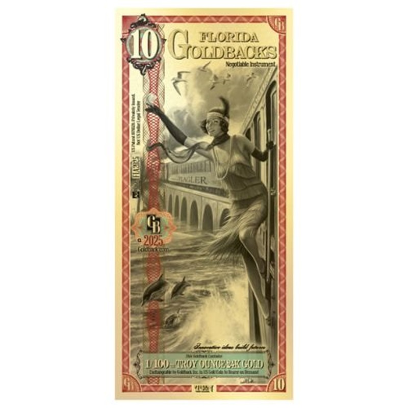 Compare Gold Aurum Florida 10 Goldback Note (24K) prices