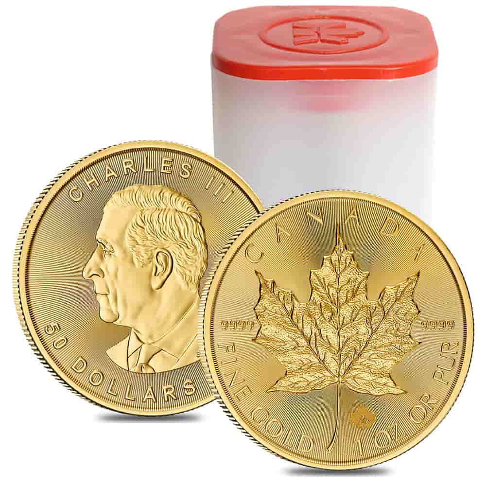 Compare Tube of 10 - 2026 1 oz Canadian Gold Maple Leaf prices