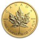 Compare 1/2 oz Canadian Gold Maple Leaf Coin - Random Year prices