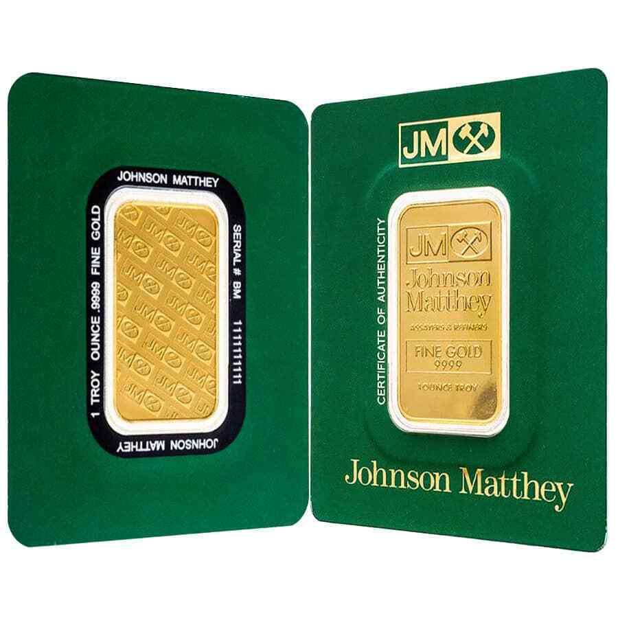 Compare 1 oz Johnson Matthey Gold Bar prices