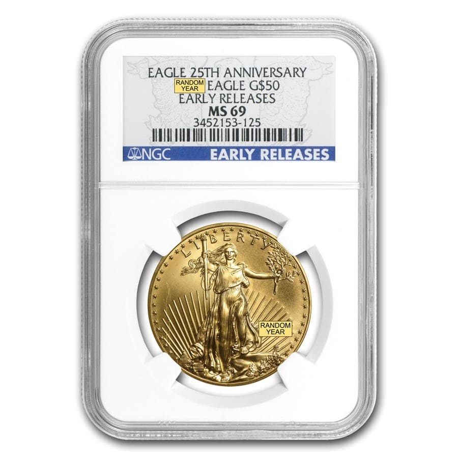Compare 1 oz Gold Eagle Coin - NGC MS-69 - Random Date prices