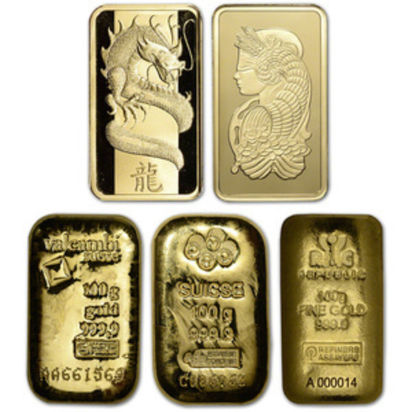 Compare 100 gram gold bar prices