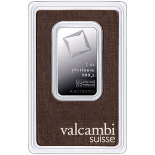 Compare 1 oz Platinum Bar - Valcambi (In Assay) prices