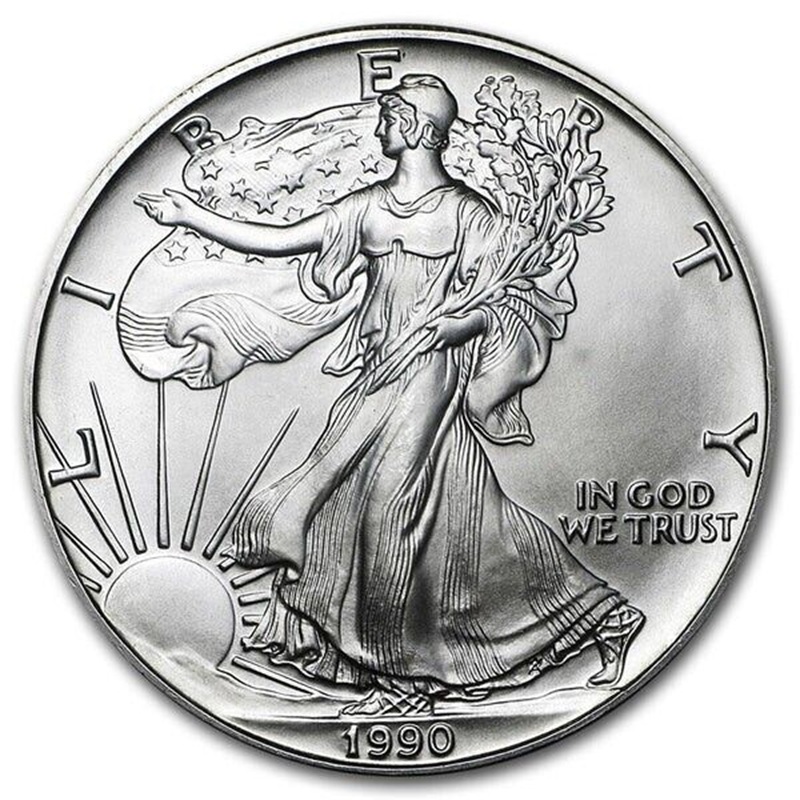 Compare 1990 1 oz American Silver Eagle Coin BU prices