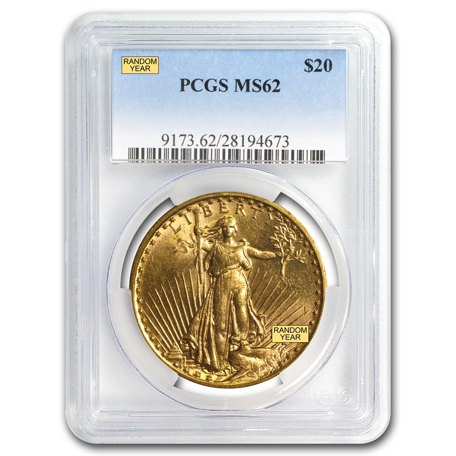 Compare $20 MS-62 St. Gaudens Double Eagle Gold Coin (NGC or PCGS) - Random Year prices